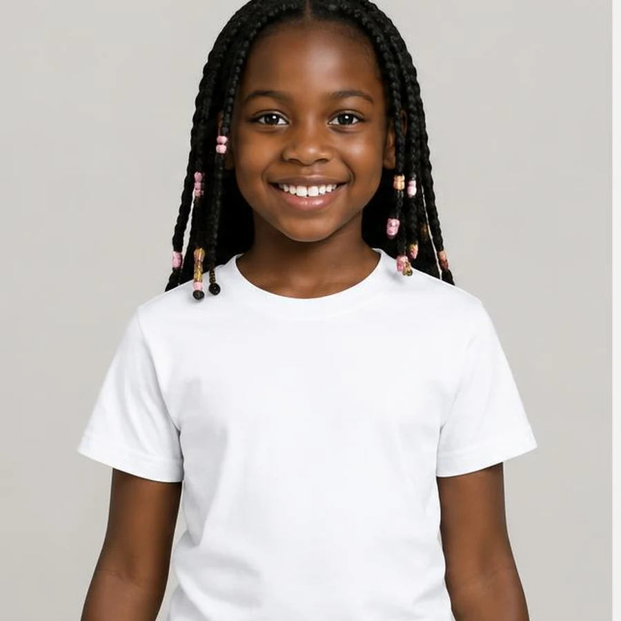 Diamond Little BAE tee modeled by an age-matched girl or woman