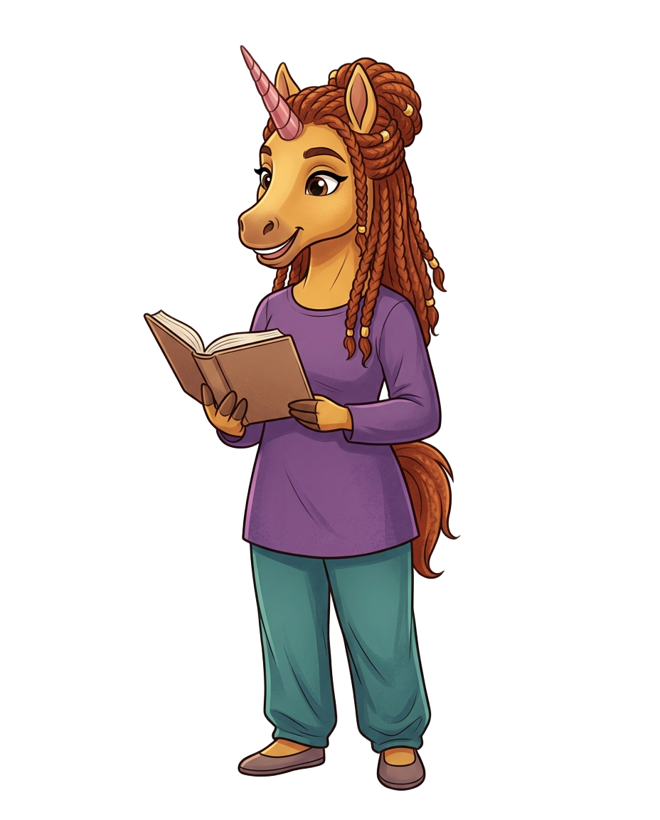 Goldie tone UnicornBAE — golden coat with an auburn braided mane